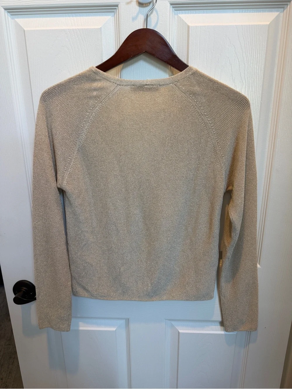 Mango Metallic Gold Knit Top